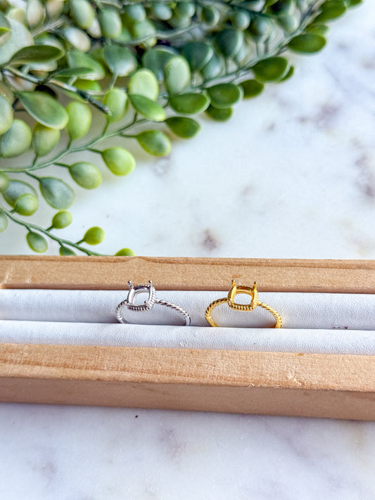 925 Sterling 6mm Cushion Square Ring