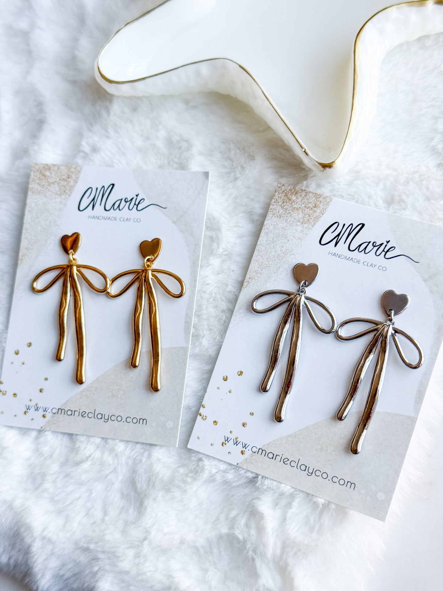 Bow Dangle Earring Gold & Silver Options