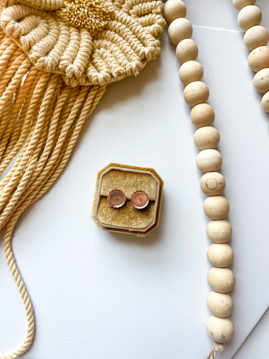 Rose Gold Lace Prong Earring Blank