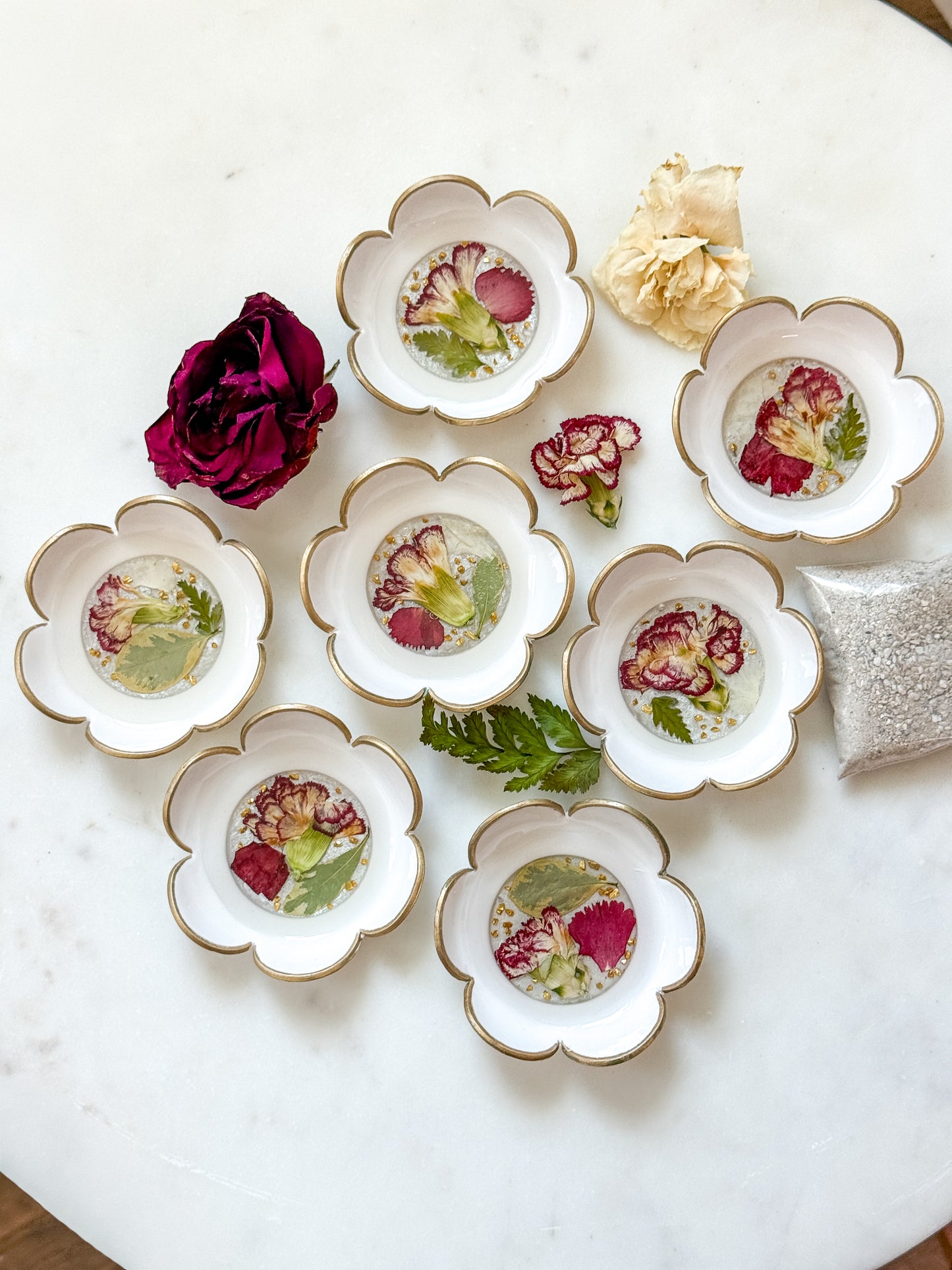 Clay and Resin Trinket Dish Flower