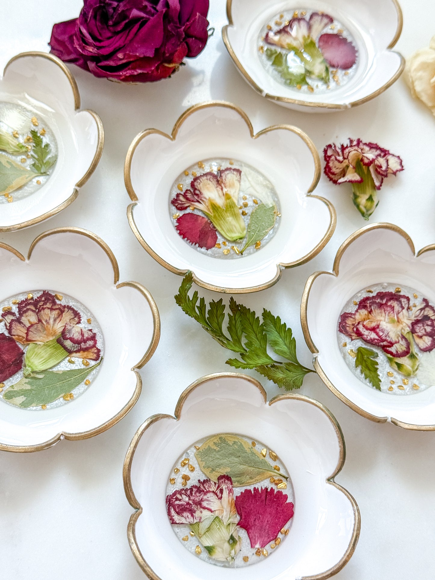 Clay and Resin Trinket Dish Flower