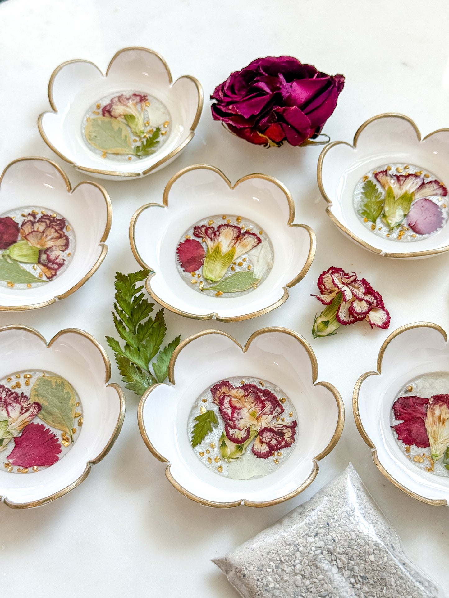 Clay and Resin Trinket Dish Flower