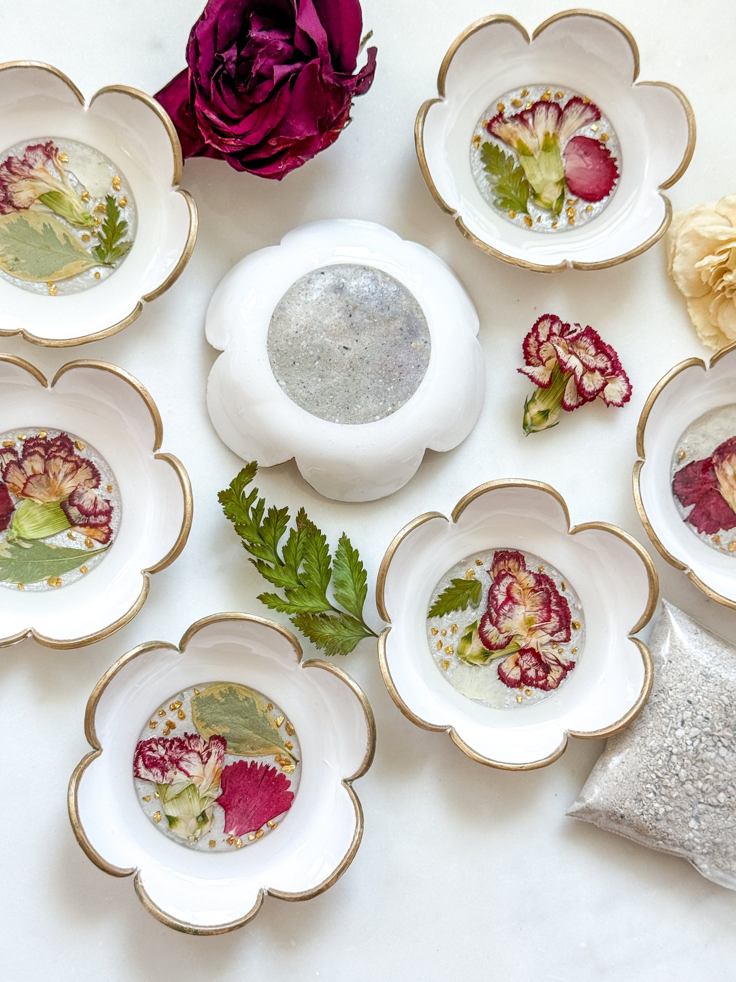 Clay and Resin Trinket Dish Flower