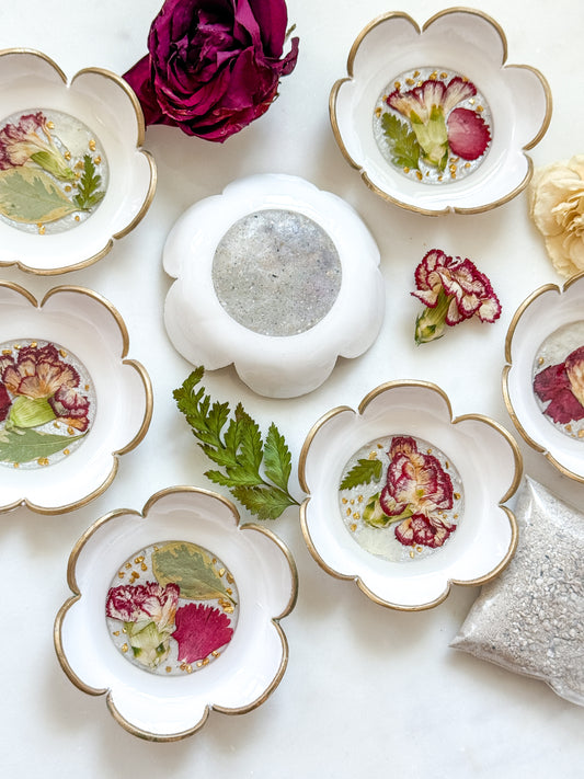 Clay and Resin Trinket Dish Flower