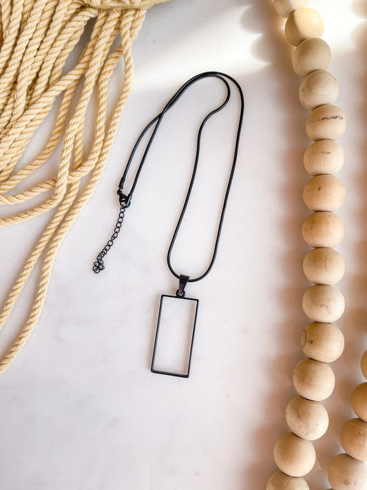 Necklace Bar Blank Black