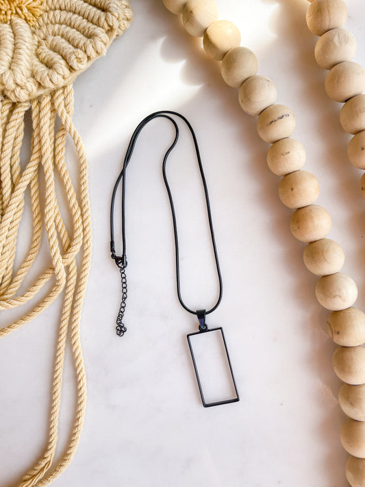 Necklace Bar Blank Black