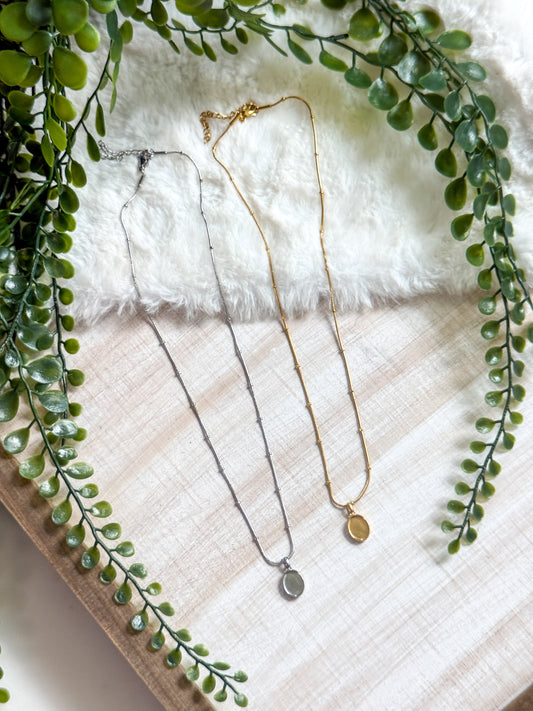 Oval Stainless Steel Necklace