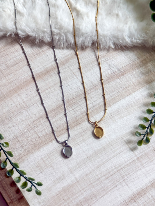 Oval Stainless Steel Necklace