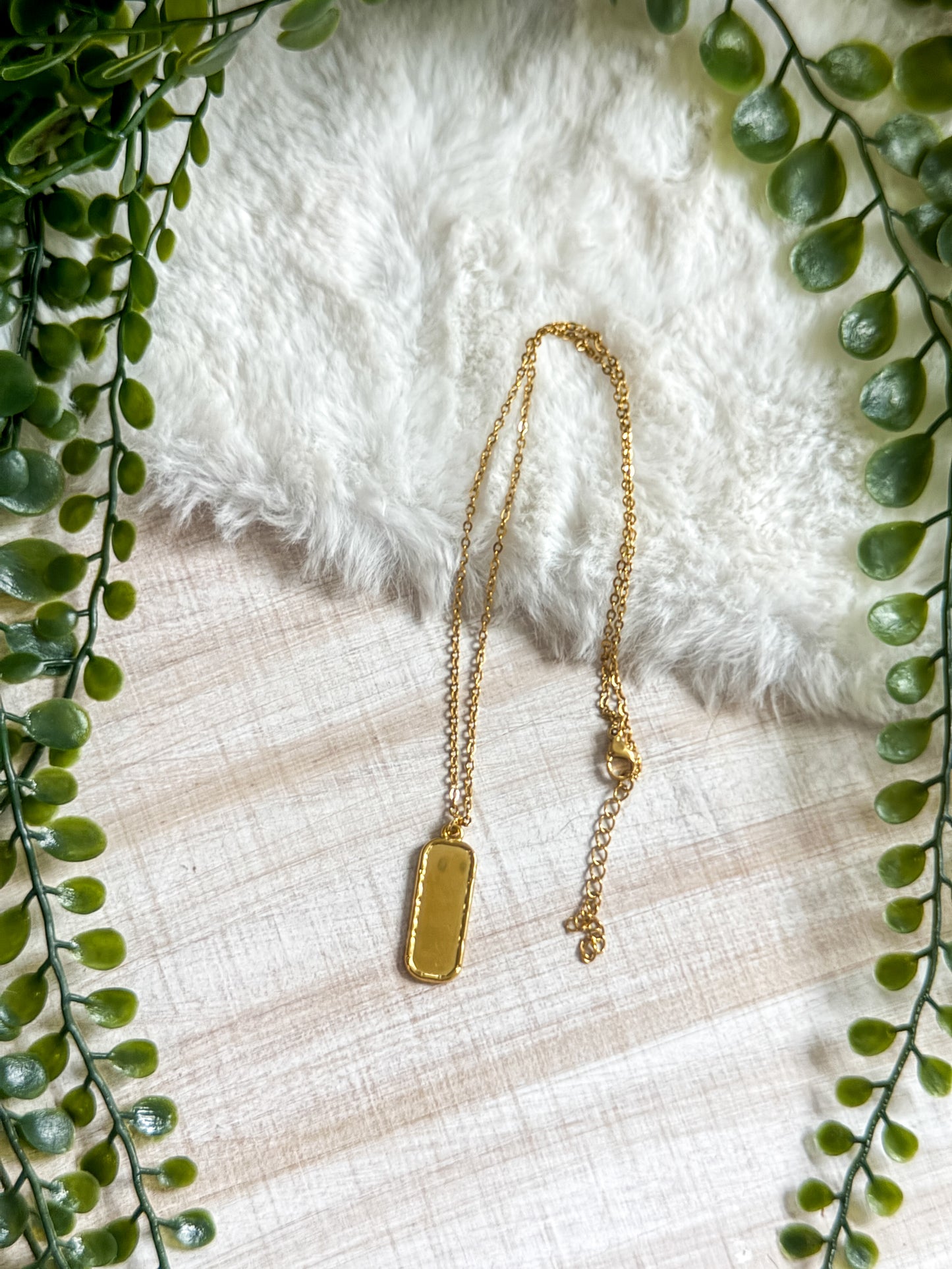 Rectangle Pendant Stainless Steel Necklace