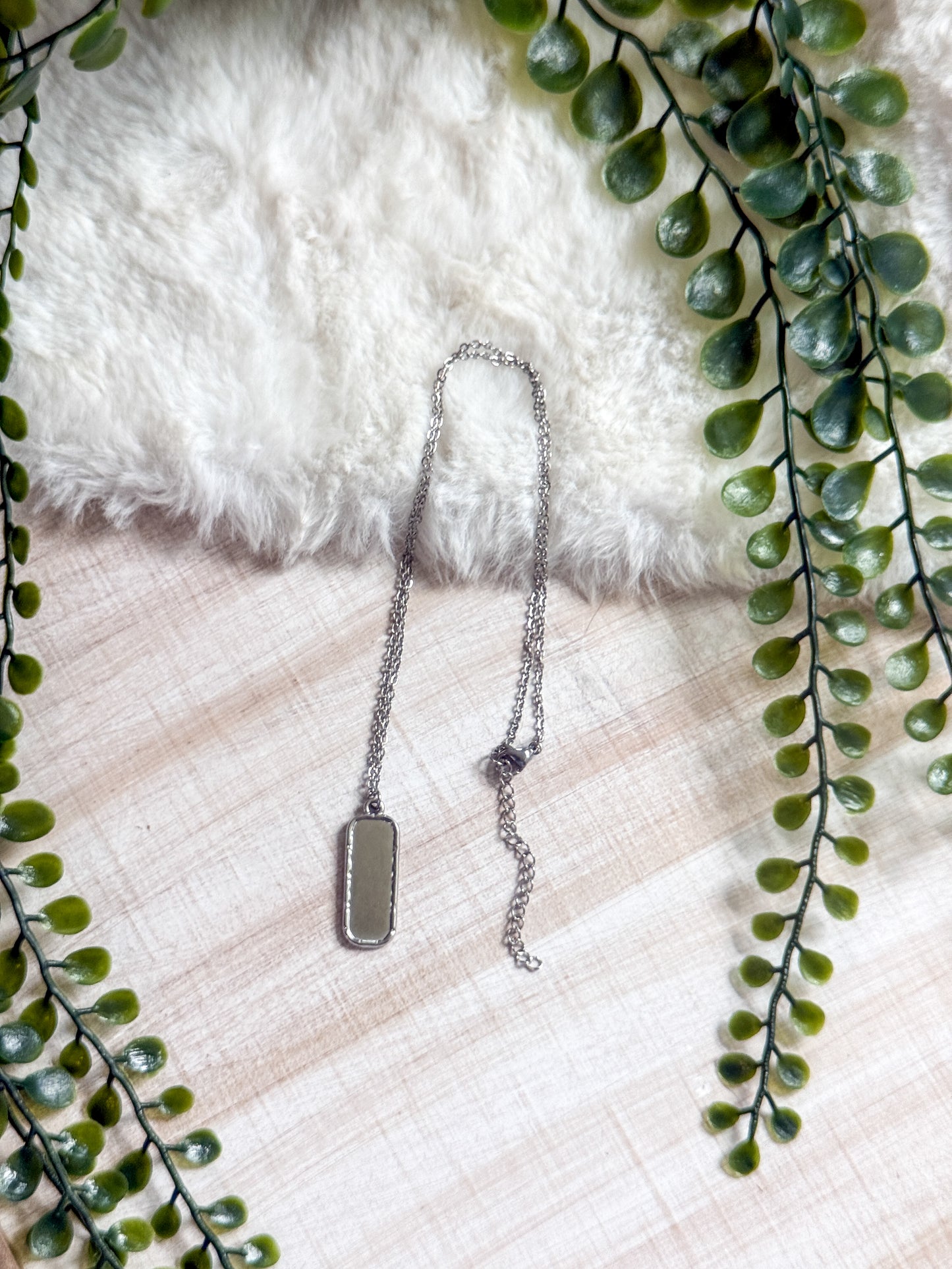 Rectangle Pendant Stainless Steel Necklace
