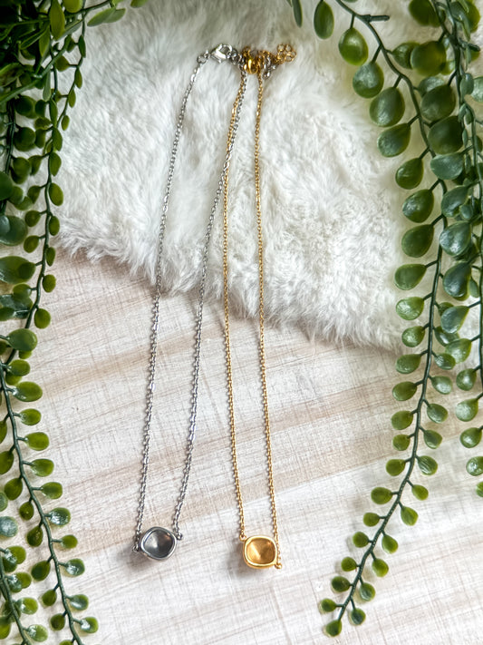 Cushion Square Stainless Steel Necklace