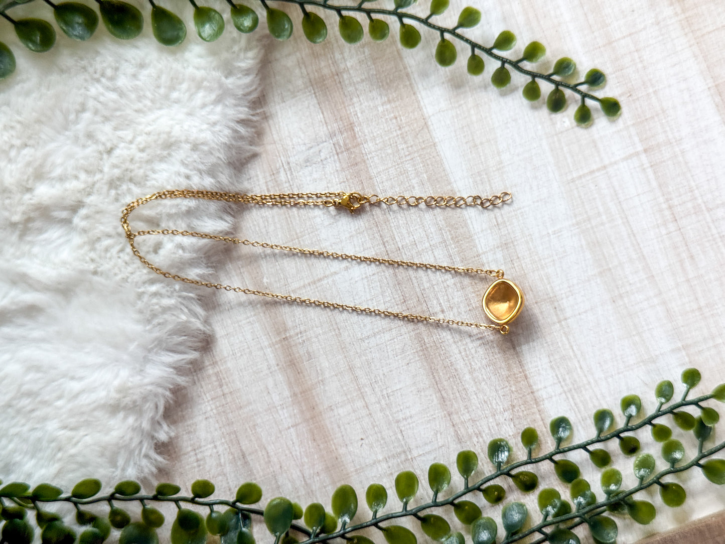 Cushion Square Stainless Steel Necklace
