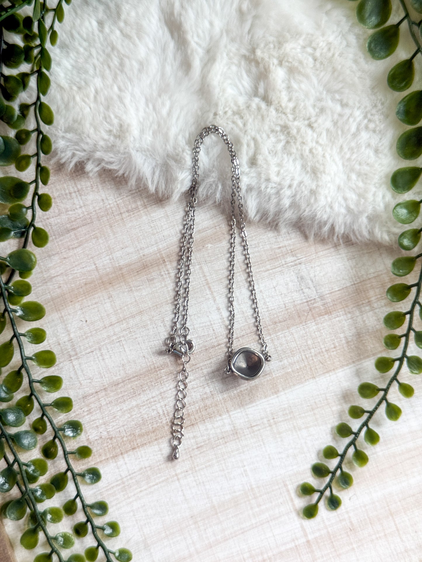 Cushion Square Stainless Steel Necklace