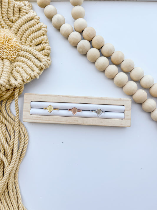 925 Sterling Tear Drop Band