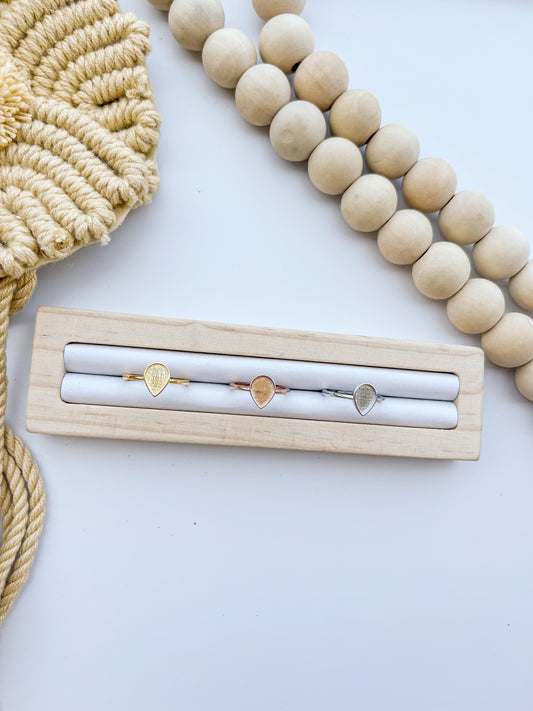 925 Sterling Tear Drop Band