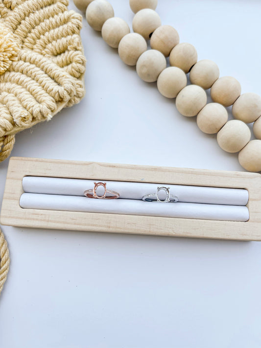 925 Sterling Oval Band Diamond Accent